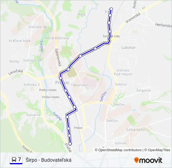 7 Bus Line Map