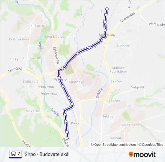 7 Bus Line Map