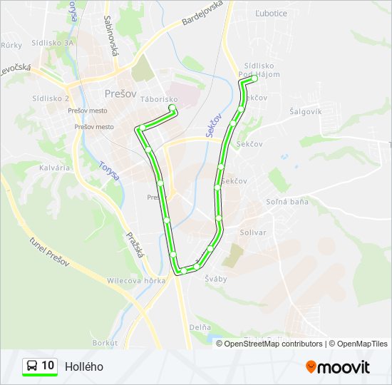 10 bus Line Map