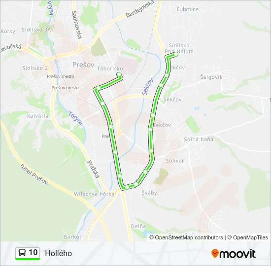 10 Bus Line Map