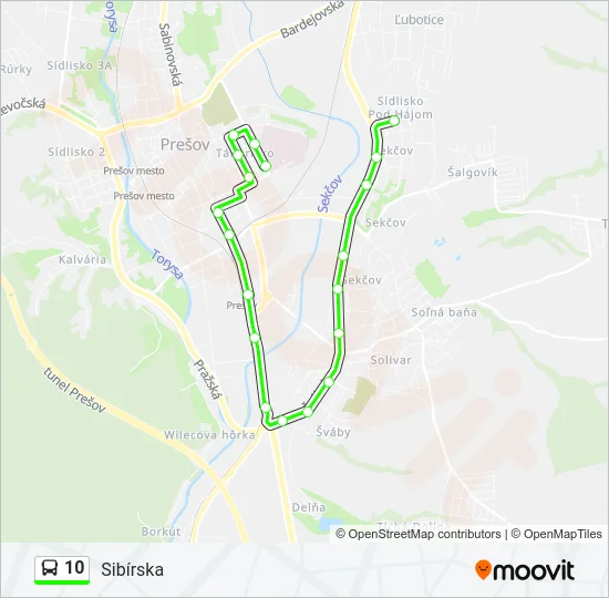 10 Bus Line Map