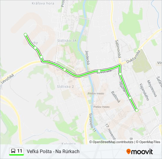 11 bus Line Map