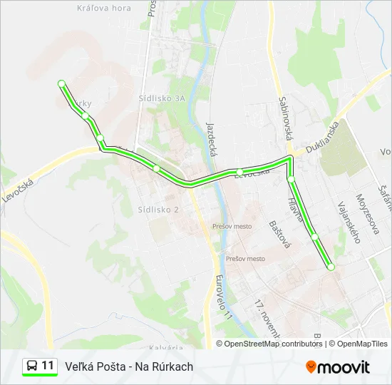 11 Bus Line Map