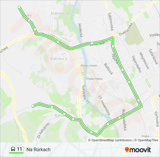 11 Bus Line Map