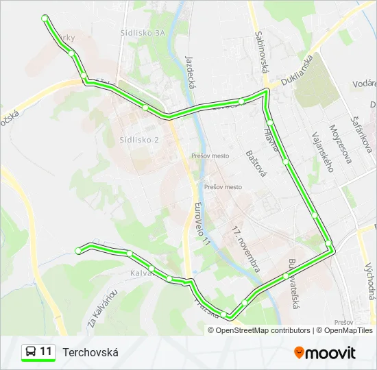 11 Bus Line Map