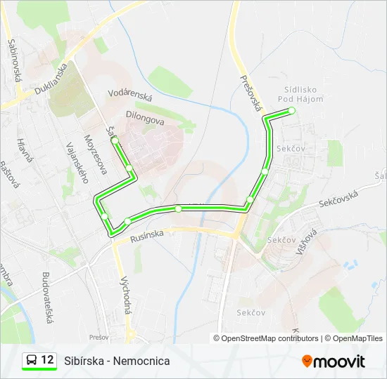 12 Bus Line Map