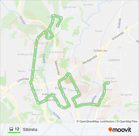 12 bus Line Map