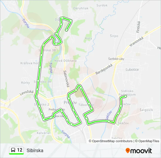 12 Bus Line Map