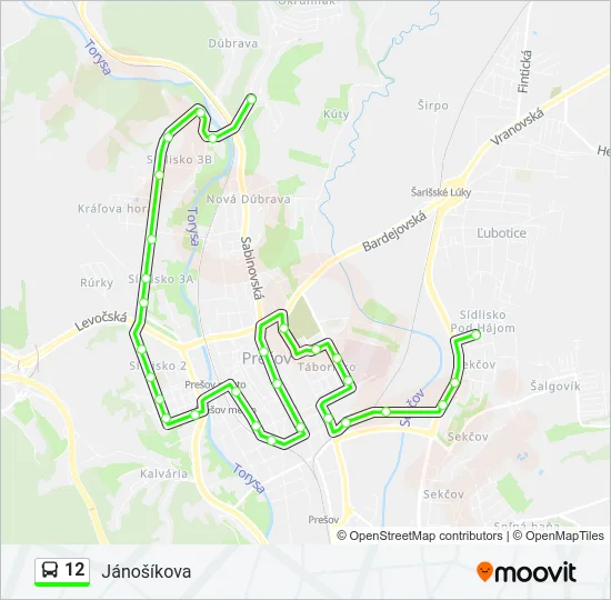 12 Bus Line Map