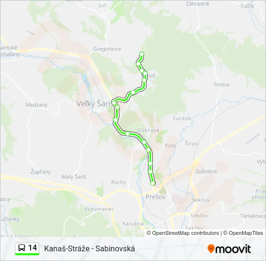 14 Bus Line Map