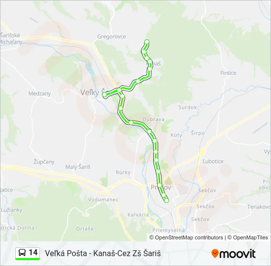 14 Bus Line Map