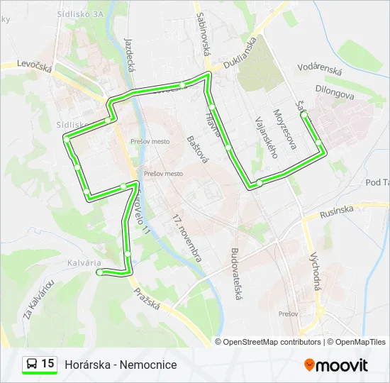 15 Bus Line Map