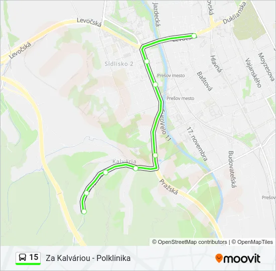 15 Bus Line Map