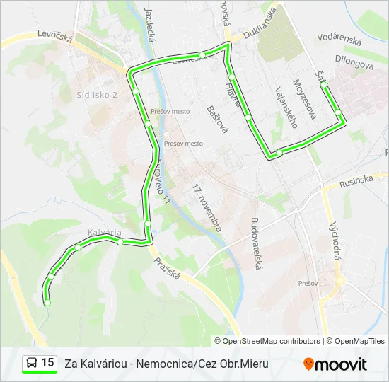 15 Bus Line Map
