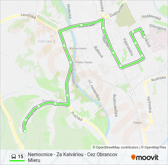 15 Bus Line Map