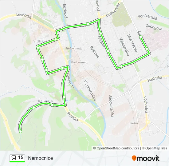 15 Bus Line Map