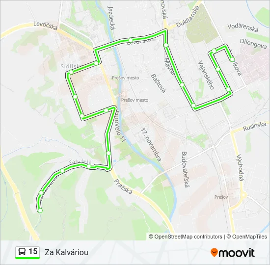 15 Bus Line Map