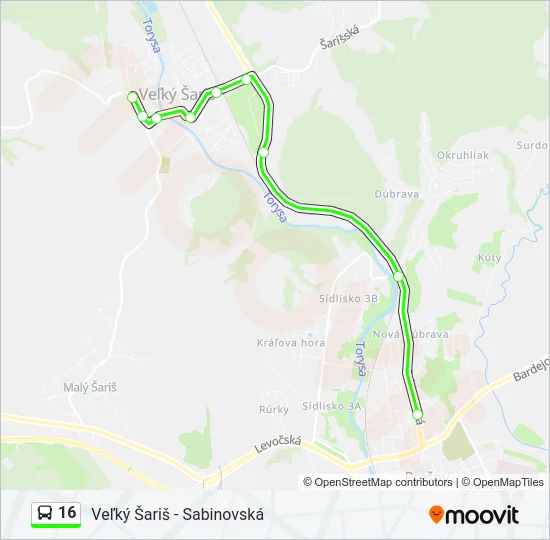 16 Bus Line Map