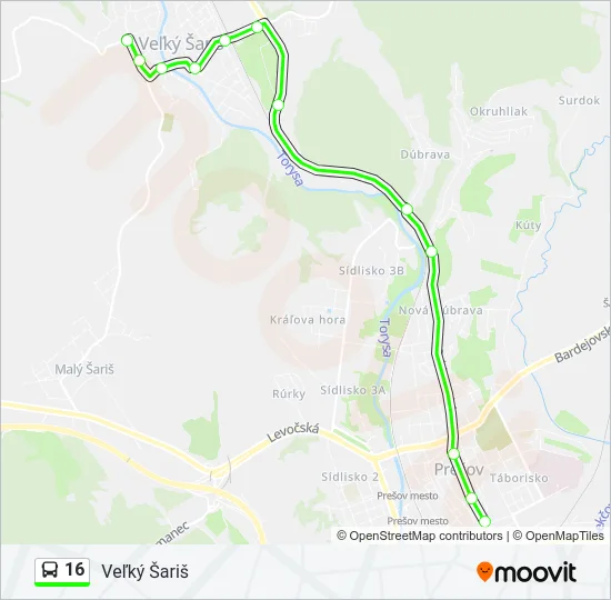 16 Bus Line Map