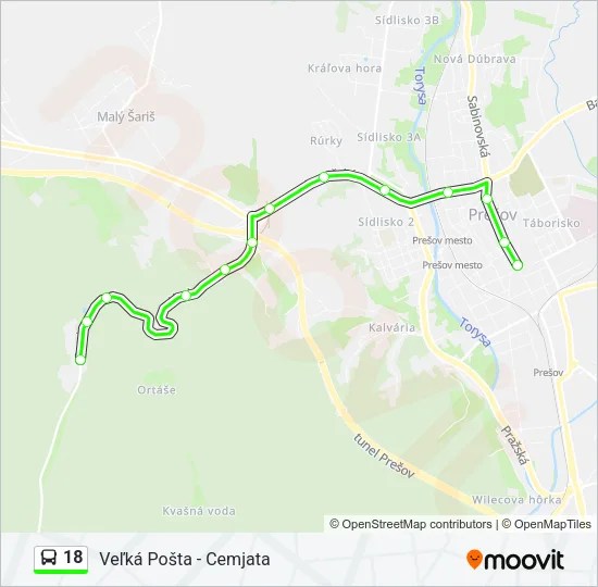 18 Bus Line Map