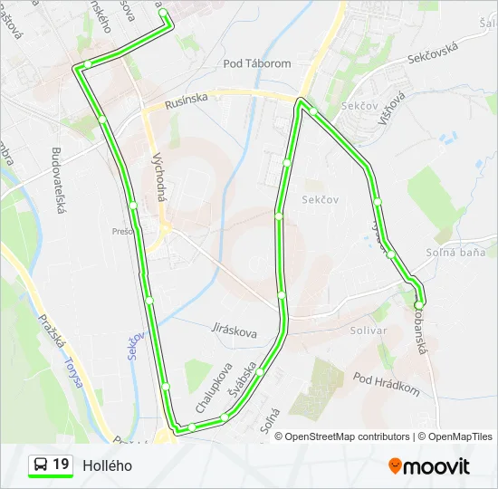 19 Bus Line Map