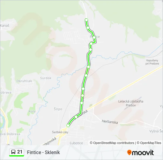 21 Bus Line Map