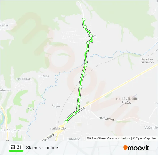 21 Bus Line Map