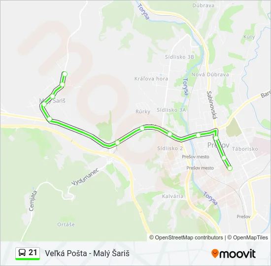 21 Bus Line Map