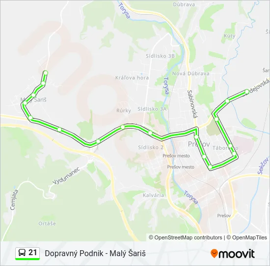 21 Bus Line Map