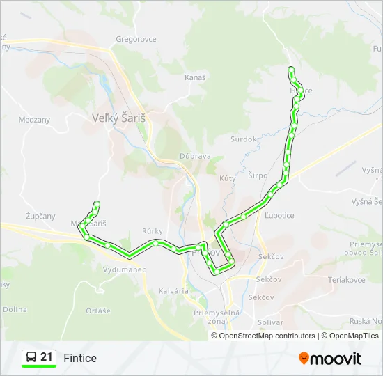 21 Bus Line Map