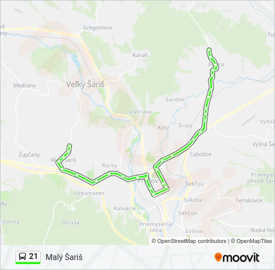 21 Bus Line Map