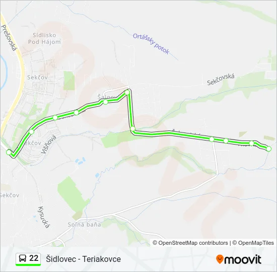 22 Bus Line Map