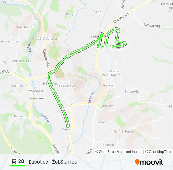 28 Bus Line Map