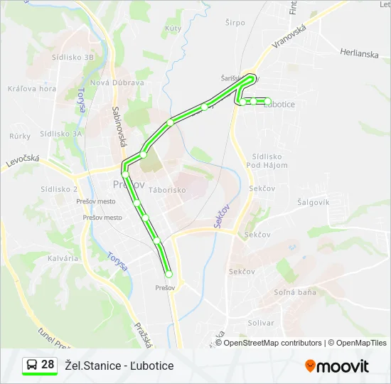 28 Bus Line Map