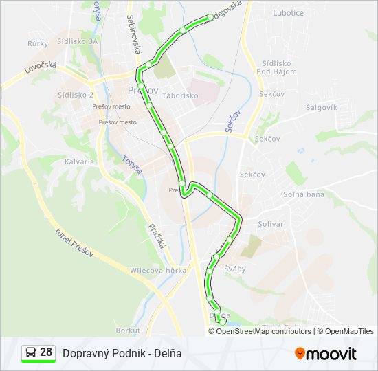 28 bus Line Map