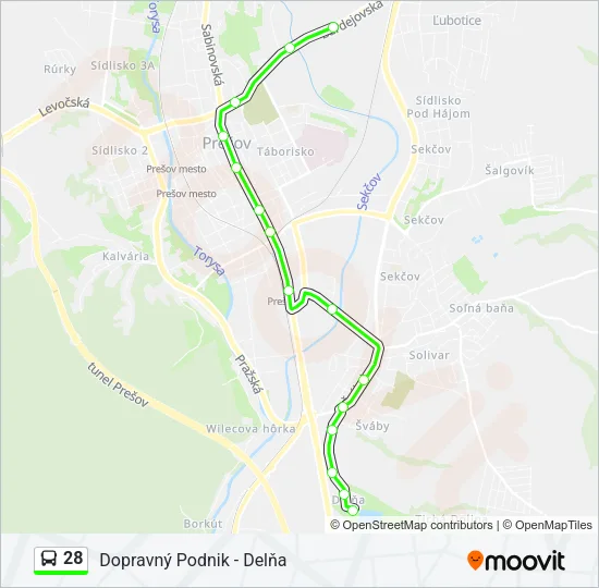 28 Bus Line Map