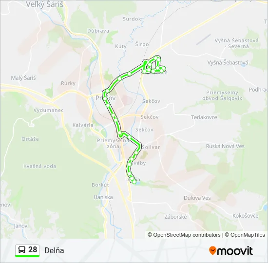 28 Bus Line Map