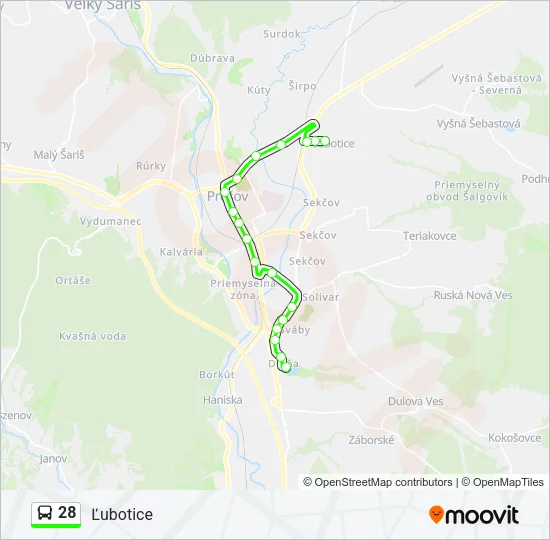 28 Bus Line Map