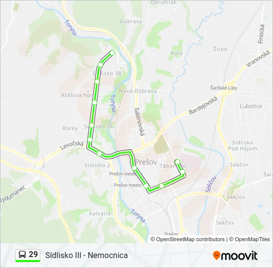 29 Bus Line Map