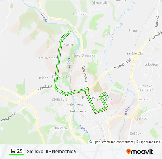 29 Bus Line Map