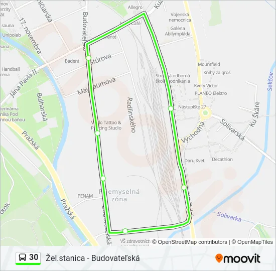 30 Bus Line Map