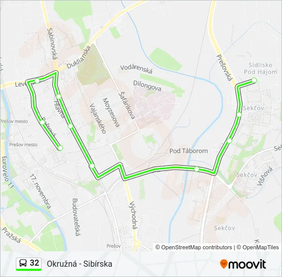32 Bus Line Map