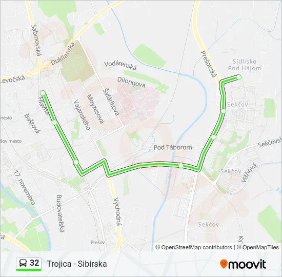 32 Bus Line Map