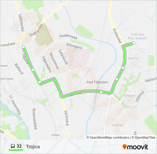 32 Bus Line Map