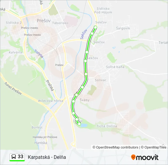 33 Bus Line Map