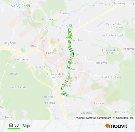 33 Bus Line Map