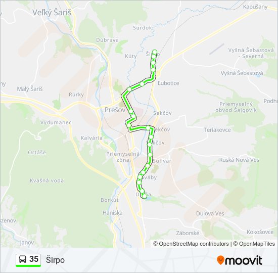 35 bus Line Map