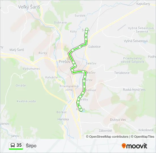 35 Bus Line Map
