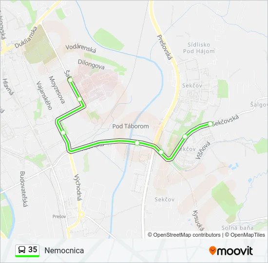 35 Bus Line Map