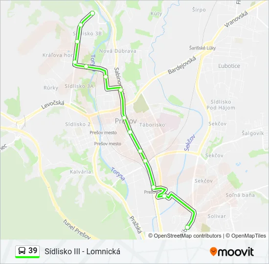 39 Bus Line Map